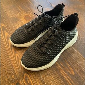 ECCO Women Black Therap Leather Lace-Up Sneakers Size 38 euro